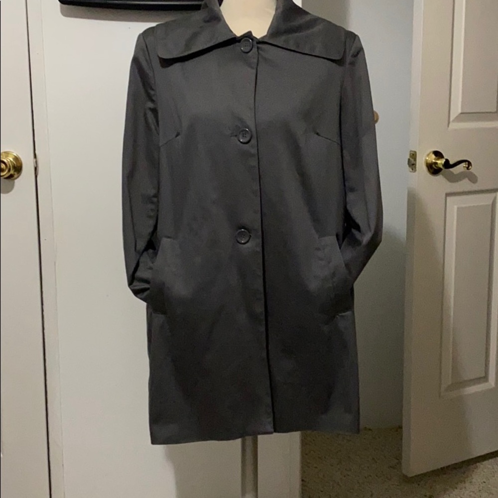 Ladies gray trench coat size lg